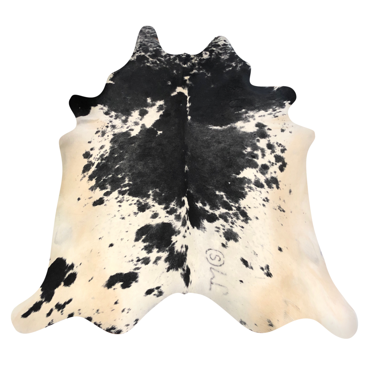 Natural Brazilian cowhide rug in Espresso, Beige & Ivory with Exotic markings, 214 x 240 cm