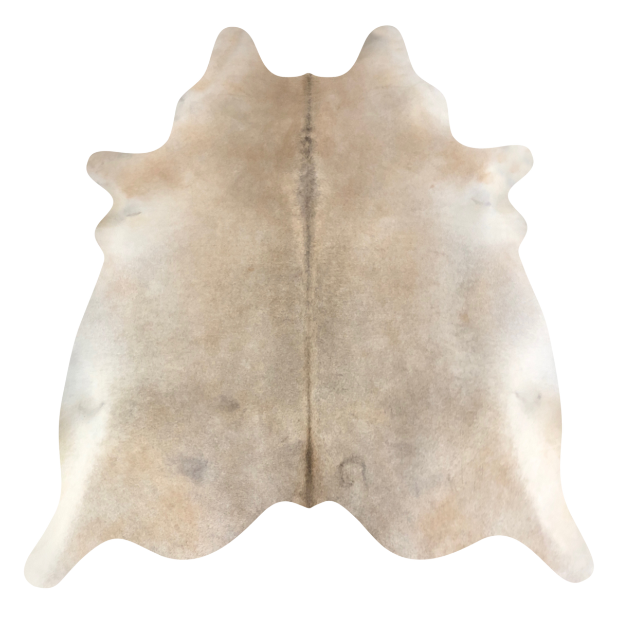 Natural Brazilian cowhide rug in Beige & Ivory with Exotic markings, 218 x 235 cm