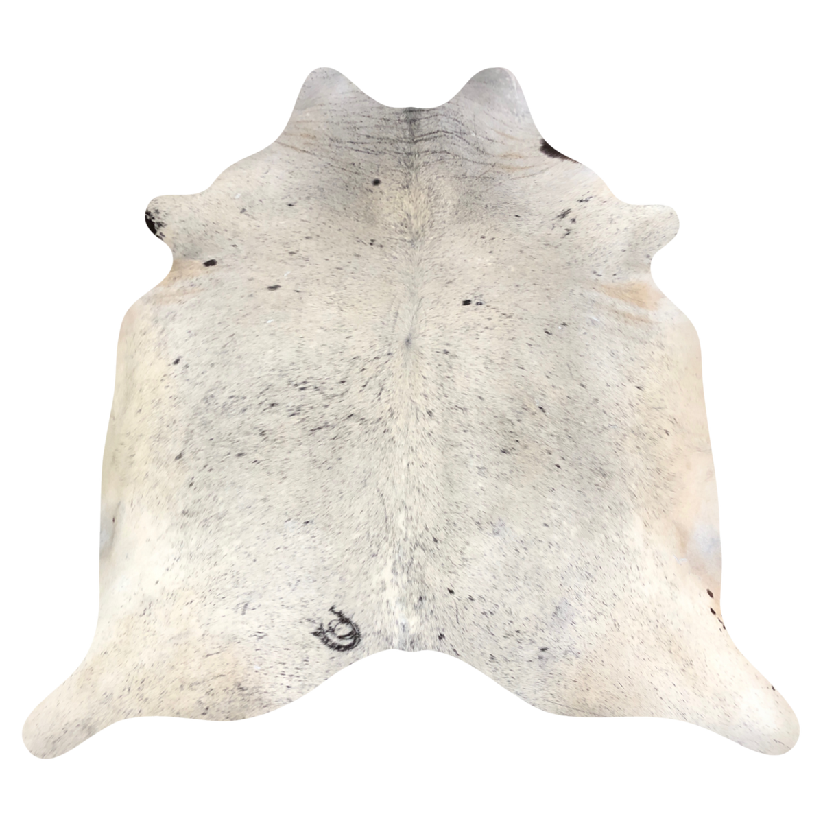 Natural Brazilian cowhide rug in Taupe, Ivory & Espresso with Exotic markings, 186 x 226 cm