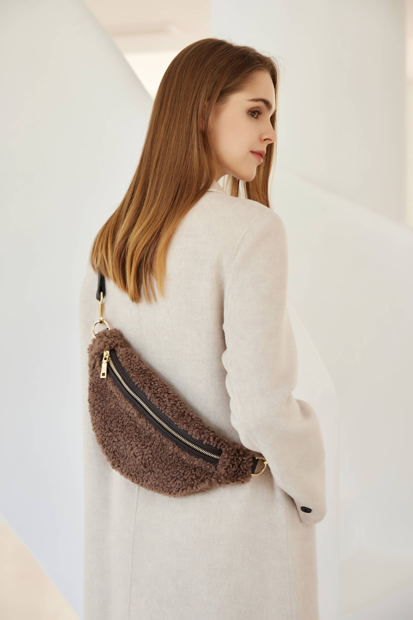 Nevina Shearling & Leather Bum Bag by Clemés