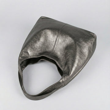 Silvia Metallic Suede Slouch Bag by Clemés, Titanium