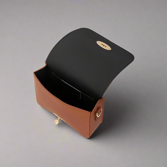 Chiara Genuine Leather Crossbody Bag with Metal Clasp by Clemés