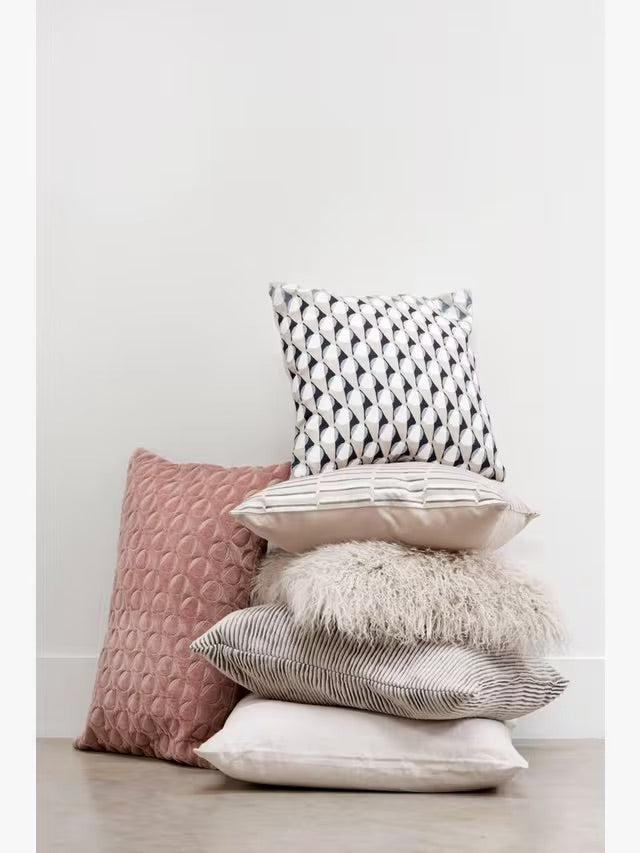 Natural Premium Mongolian Tibetan Sheepskin Cushion, 40 x 40 cm (2 Colours)