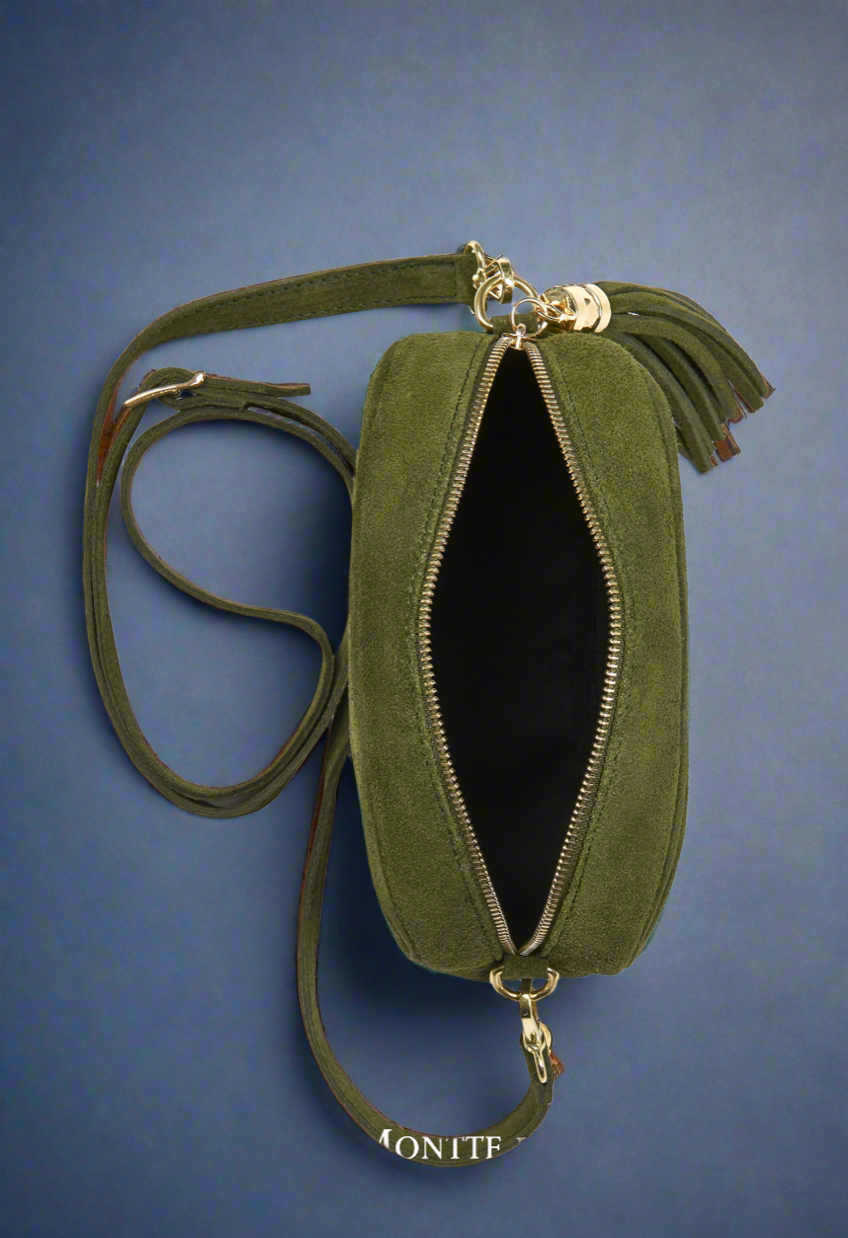 Éloise Real Suede Tassel Camera Bag by Clemés
