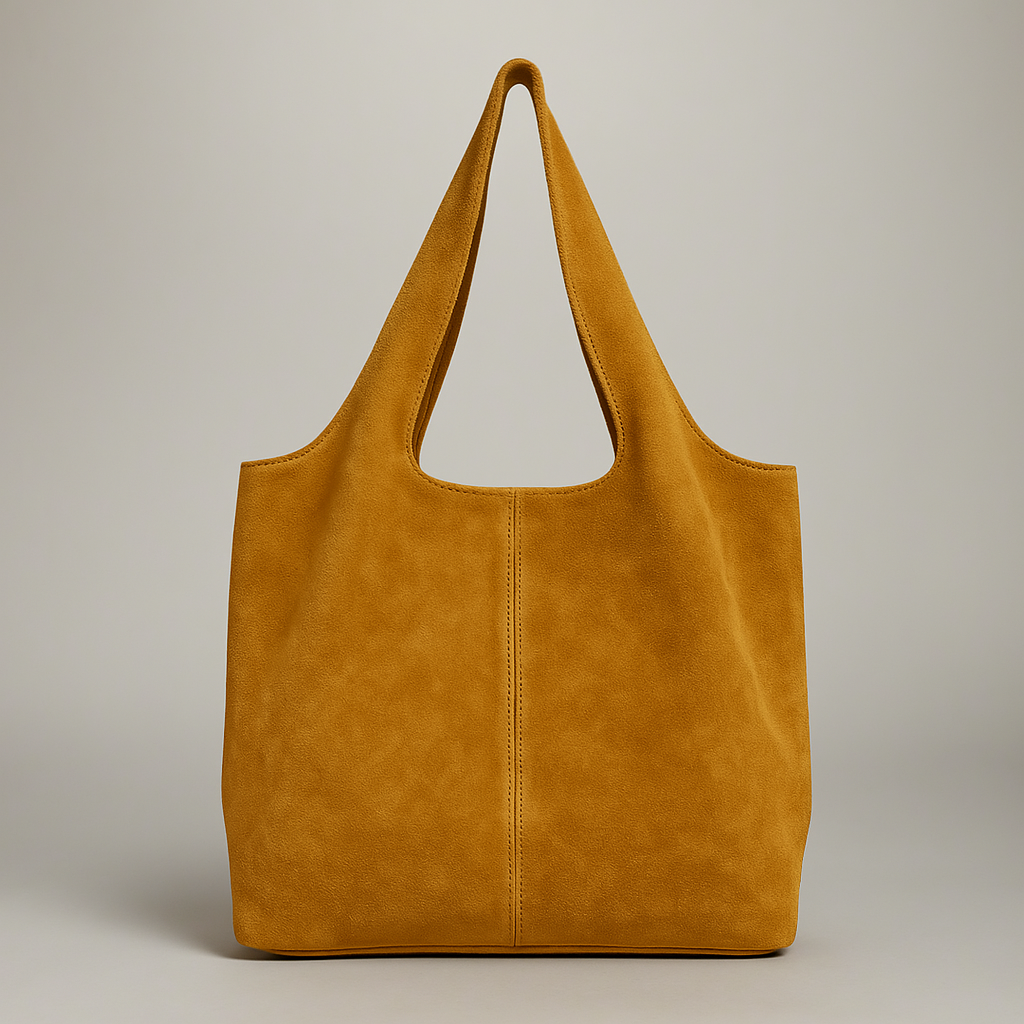 Giannina Suede Leather Shoulder Tote Bag With Internal Pouch by Clemés (4 Colours)