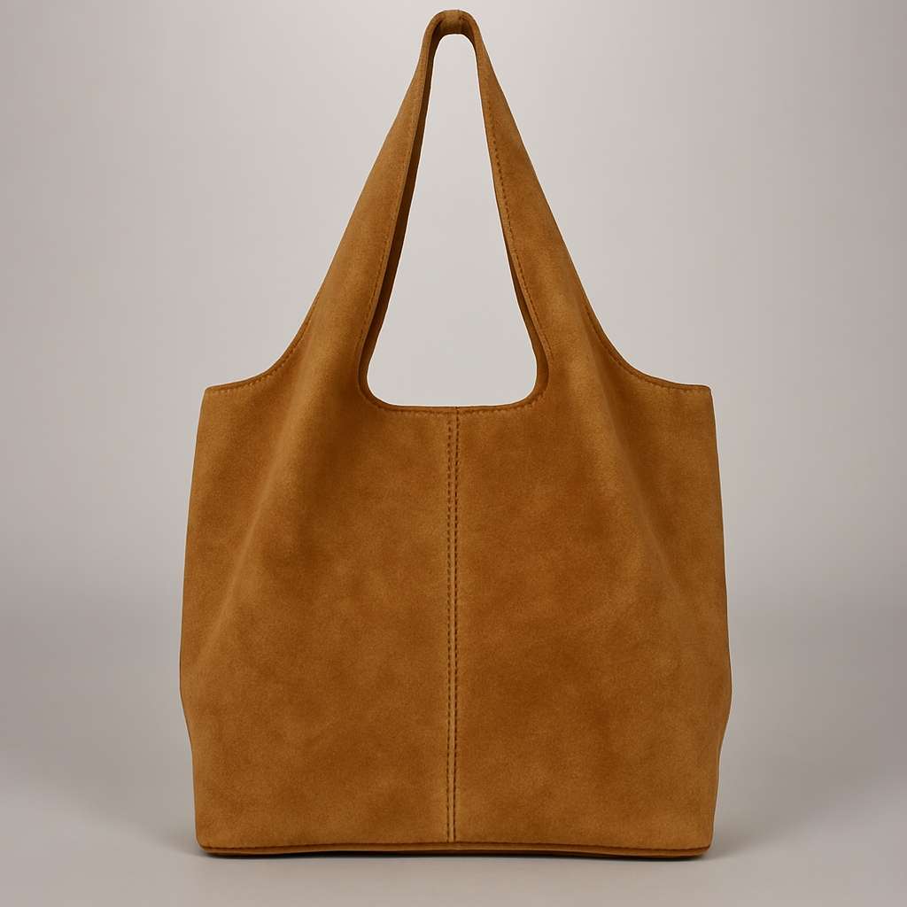 Giannina Suede Leather Shoulder Tote Bag With Internal Pouch by Clemés (4 Colours)