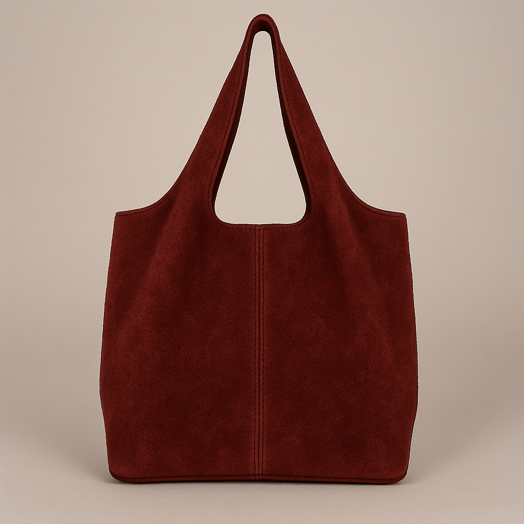 Giannina Suede Leather Shoulder Tote Bag With Internal Pouch by Clemés (4 Colours)