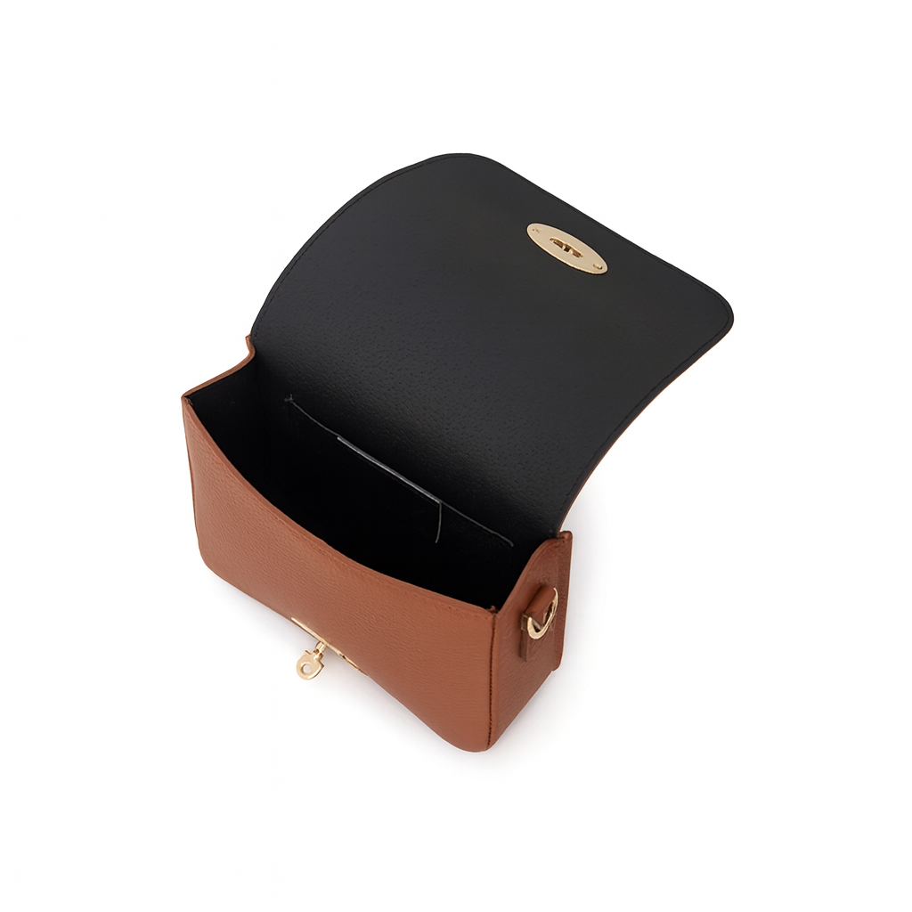 Chiara Genuine Leather Crossbody Bag with Metal Clasp by Clemés