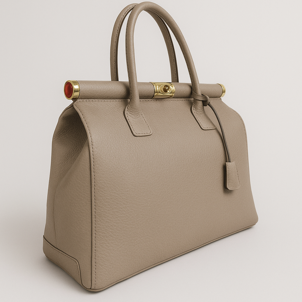 Flavia Structured Pebble Leather Women's Handbag with Shoulder Strap by Clemés (4 Colours)