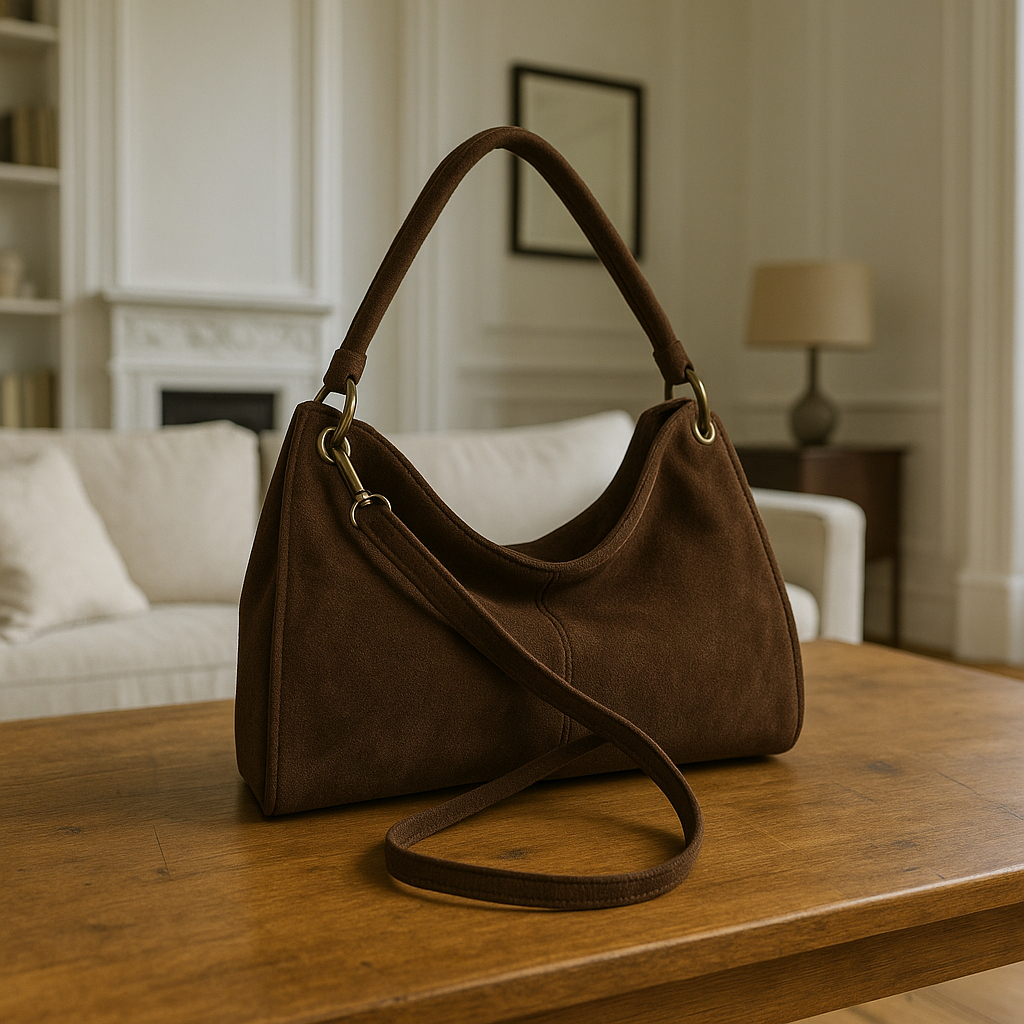 Riccio Suede Leather Shoulder Bag by Clemés (7 Colours)