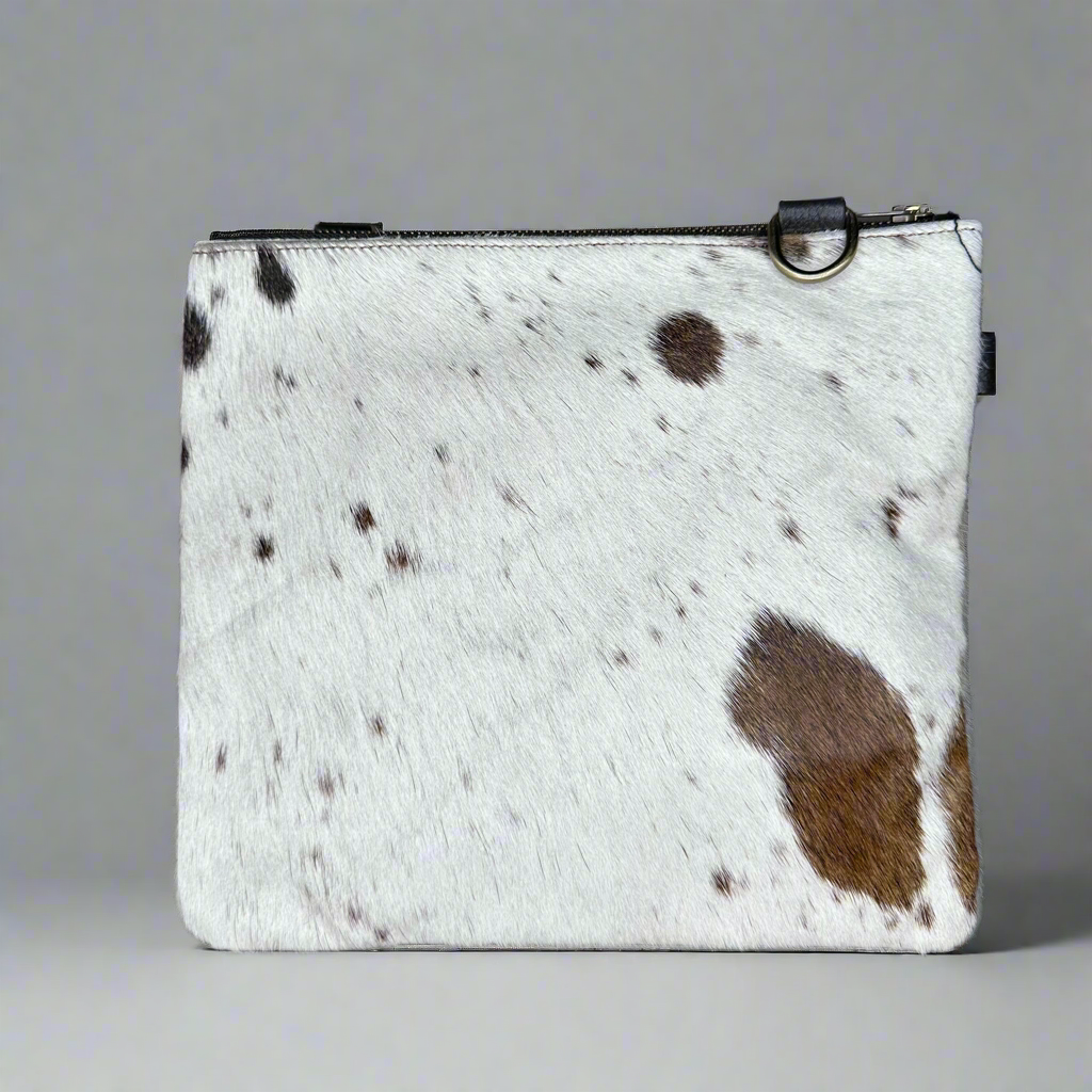 Natural Cowhide Double-Sided Crossbody Bag, Large (26 x 23 cm)
