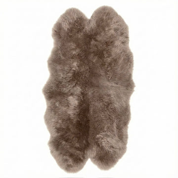 Quad New Zealand Sheepskin Rug & Throw, 4-Pelt, Large, L180 x W105 cm, Taupe