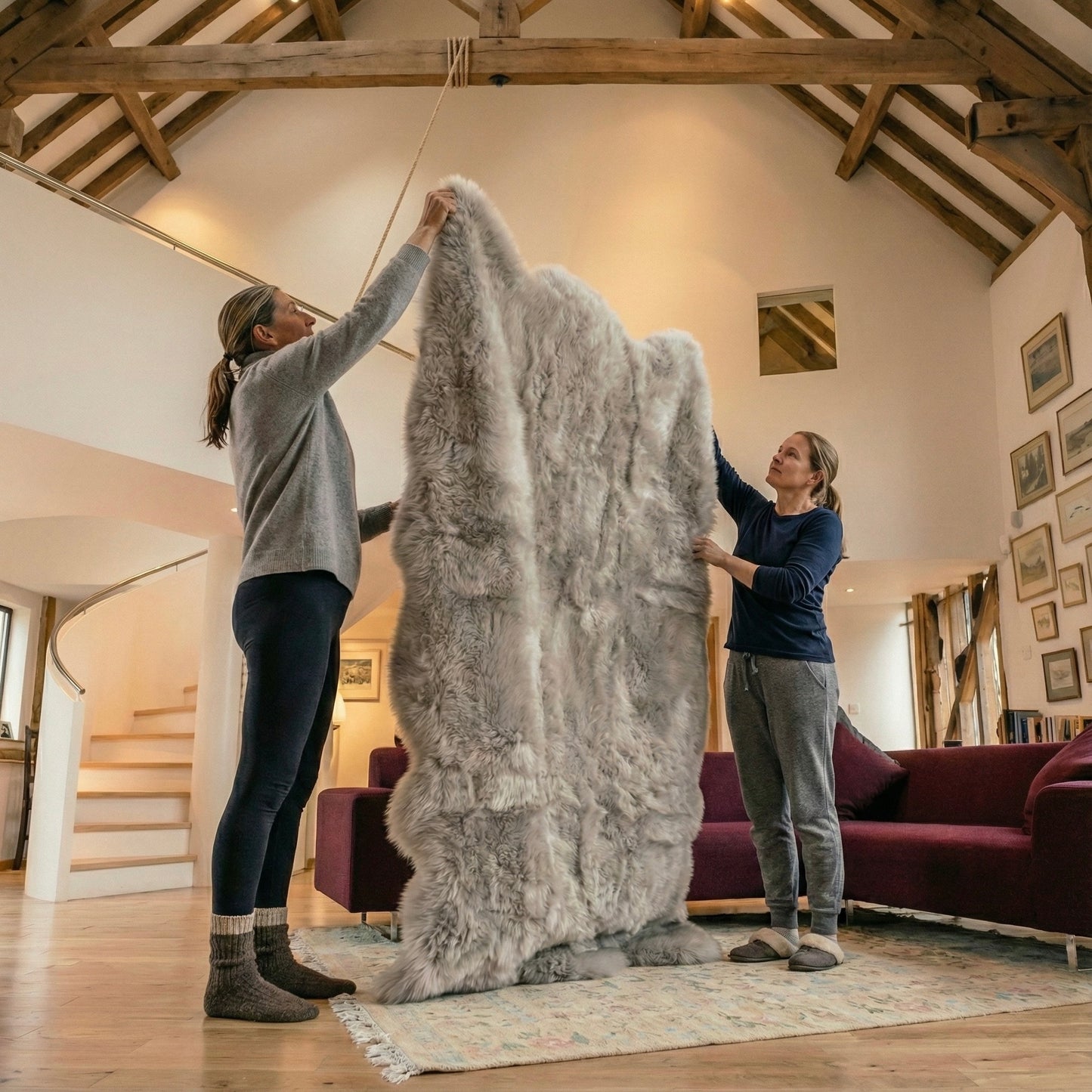 Sexto Sheepskin, L180 x W150 cm, Oyster