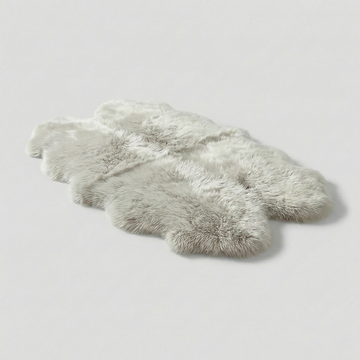 Quad New Zealand Sheepskin Rug & Throw, 4-Pelt, Large, L180 x W105 cm, Oyster (Cloud Dancer)