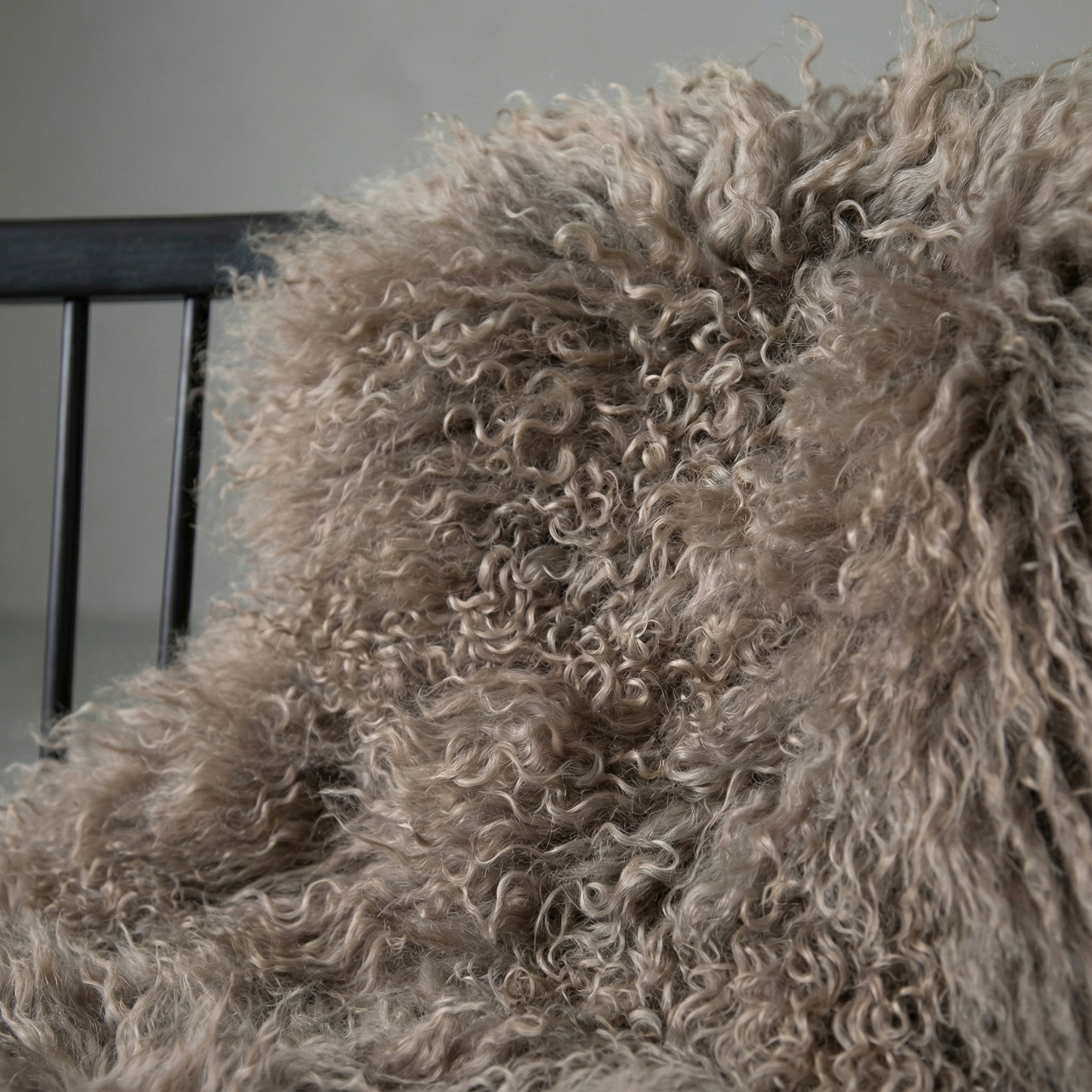 Natural Premium Tibetan Mongolian Sheepskin Rug/Throw, Single, Large (L95 x W60 cm), Taupe