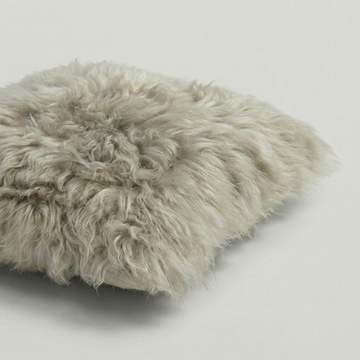 Pair of double-sided Oyster New Zealand sheepskin cushion covers 35 x 35 cm