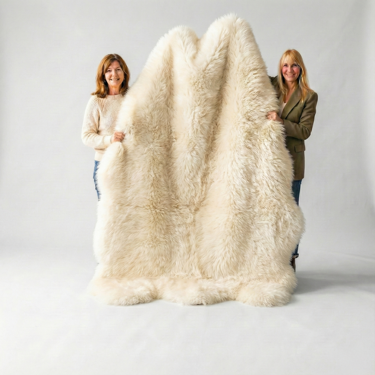 Sexto New Zealand Sheepskin Rug & Throw, 6-Pelt, Sexto, L180 x W150 cm, Ivory