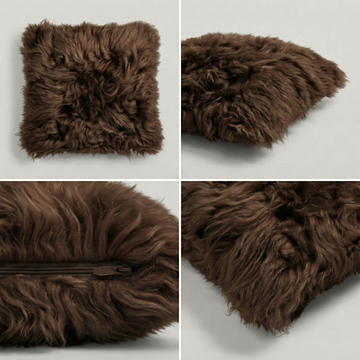 Dark Chocolate sheepskin cushion cover
