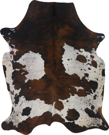 Premium Natural Brazilian Cowhide Tri Colour Brindle Large 3.5–3.9 m²
