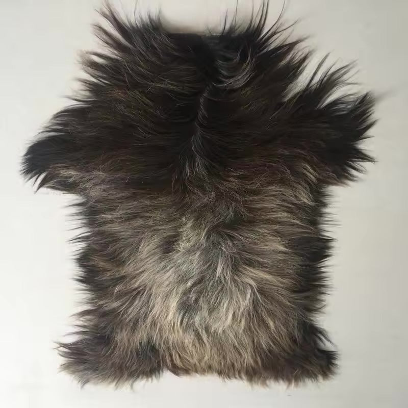 Natural Premium Argentine Criollo Long Hair Goatskin, Chocolate