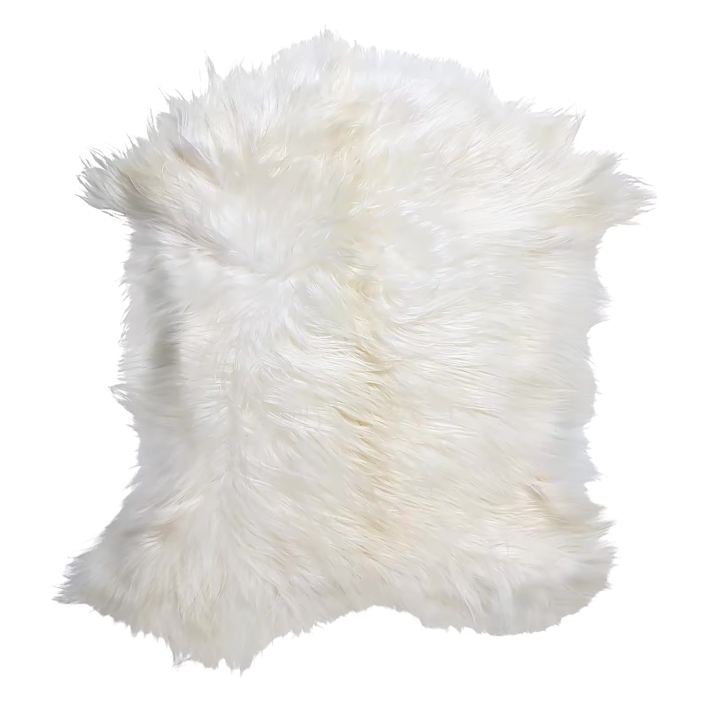 Natural Premium Argentine Criollo Long Hair Silky Goatskin, Ivory