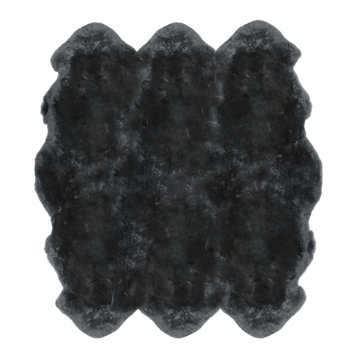 Sexto New Zealand Sheepskin Rug & Throw, 6-Pelt, X-Large, L180 x W150 cm, Black