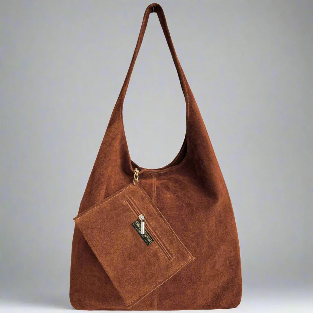 Silvia Suede Leather Slouch Tote Shoulder Bag by Clemés (13 colours)