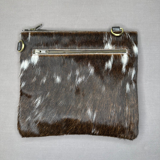 Natural Cowhide Double-Sided Crossbody Bag, Large (26 x 23 cm)