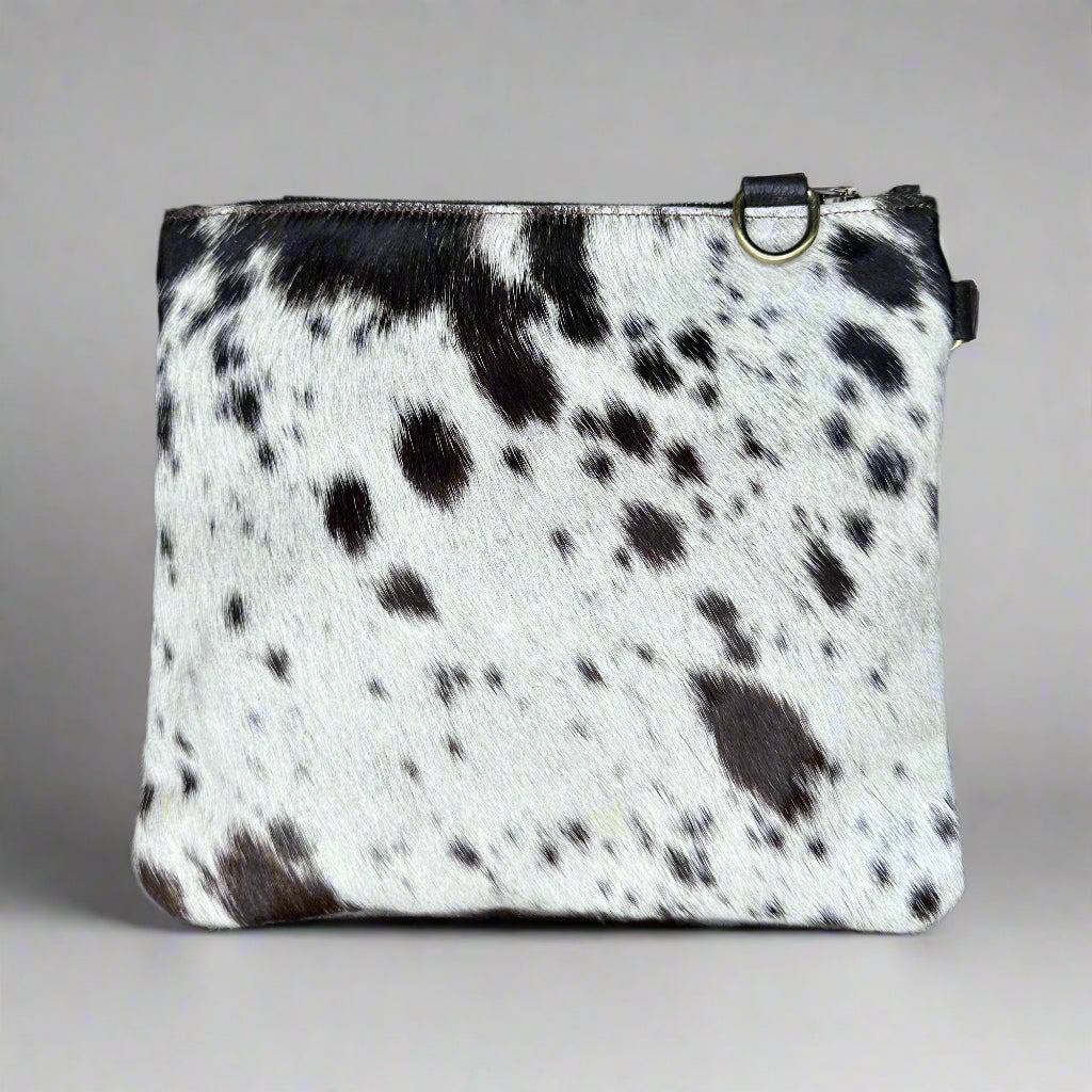 Natural Cowhide Double-Sided Crossbody Bag, Large (26 x 23 cm)