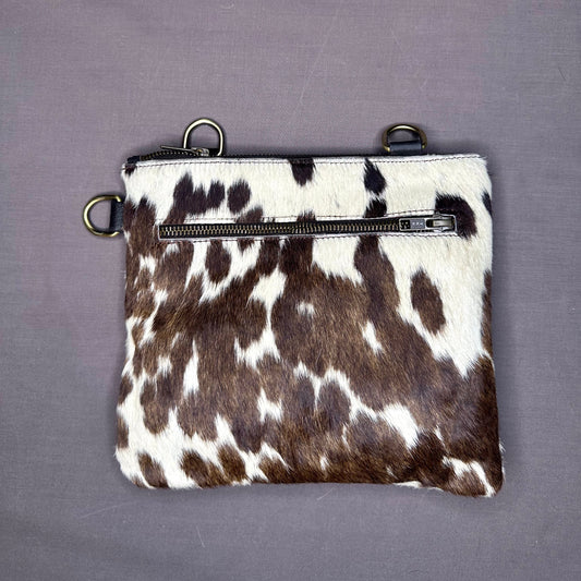 Natural Cowhide Double-Sided Crossbody Bag, Medium (23 x 21 cm)