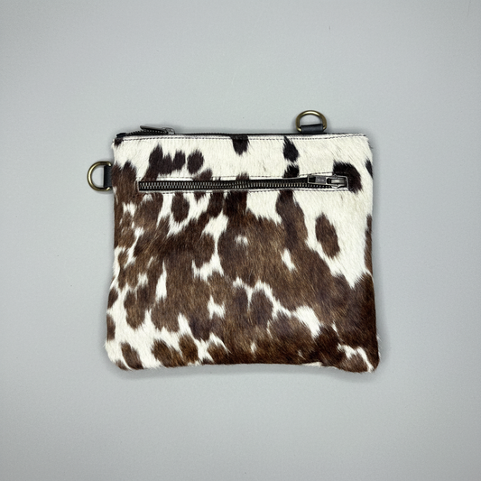 Natural Cowhide Double-Sided Crossbody Bag, Medium (23 x 21 cm)
