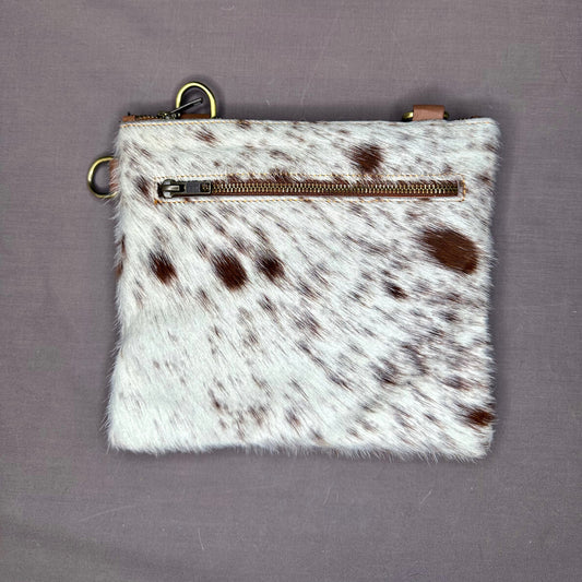 Natural Cowhide Double-Sided Crossbody Bag, Medium (23 x 21 cm)
