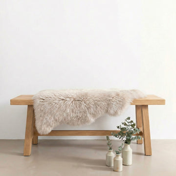Single X-Large Premium Sheepskin Rug & Throw (W65 x L100 cm), Oyster (Cloud Dancer)