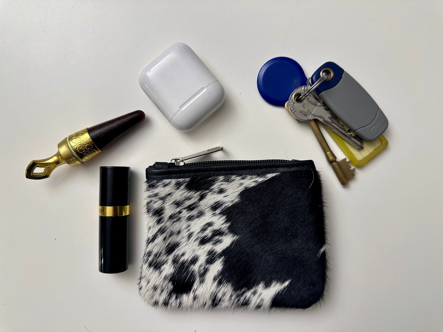 Natural Cowhide Double-Sided Purse, Small