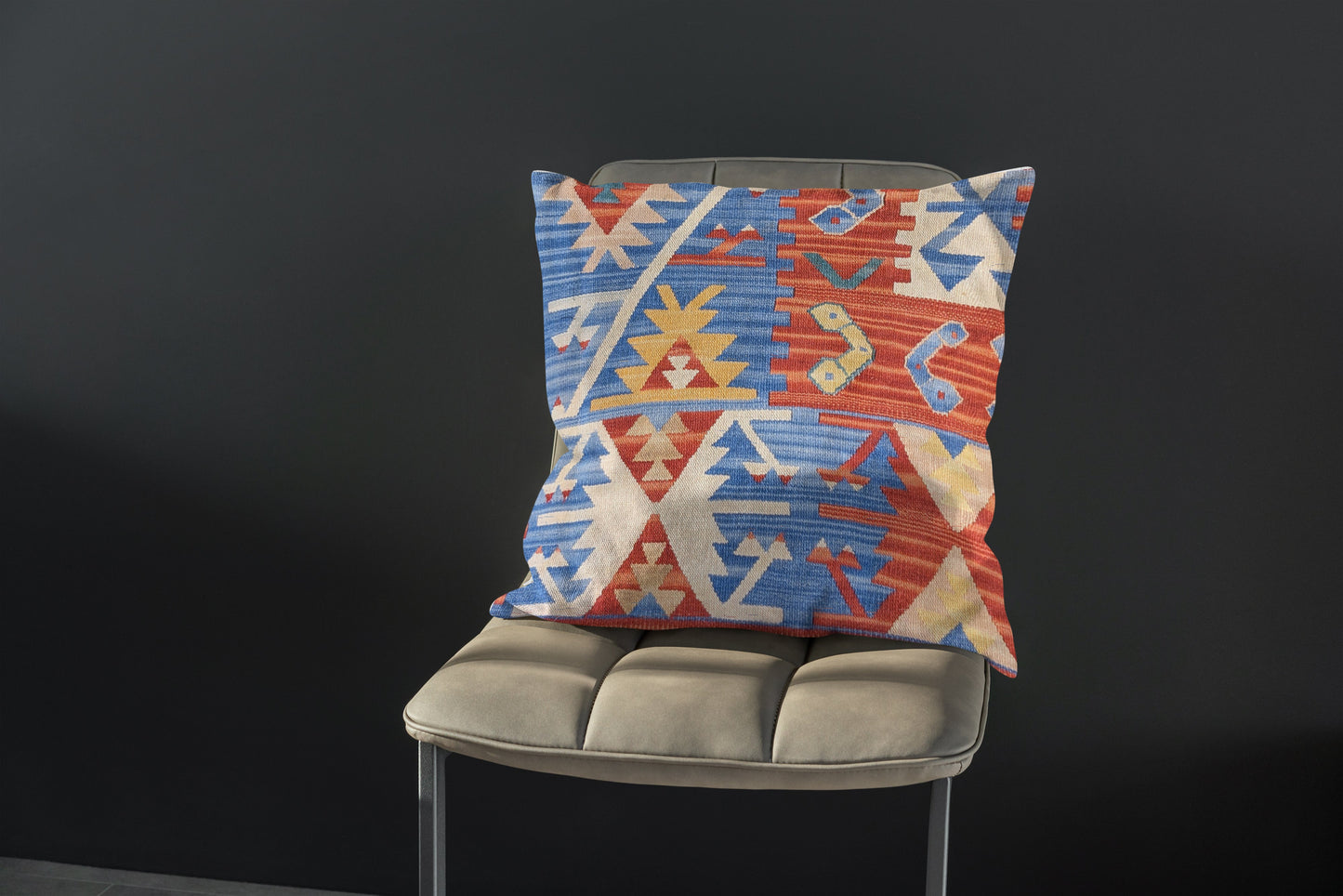 Turkish Kilim Vintage Cushion Cover - 40 x 40 cm