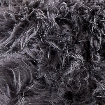 Grey sheepskin cushion cover detail