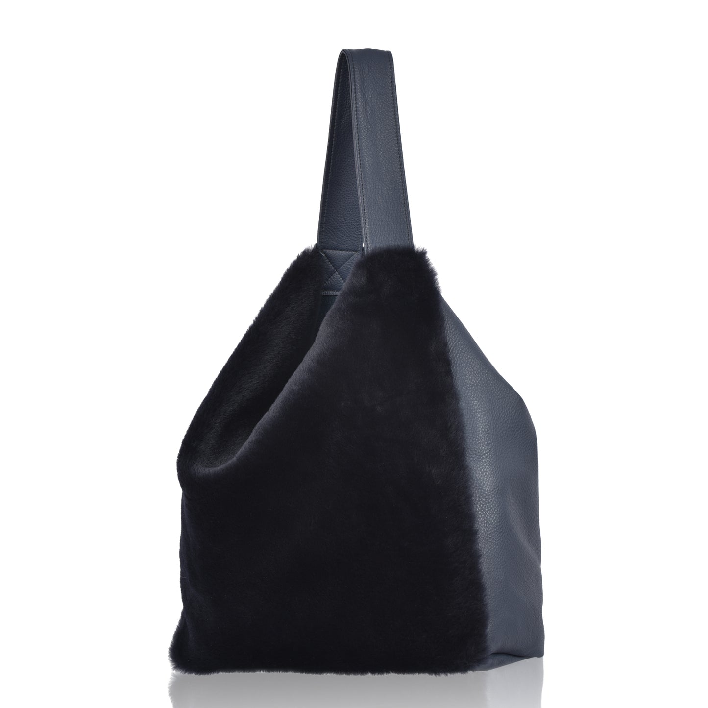 Natural Sheepskin & Leather Shoulder Tote Bag, Yatton