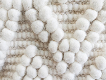 Zig Zag Natural Wool Cushion 50 x 50 cm