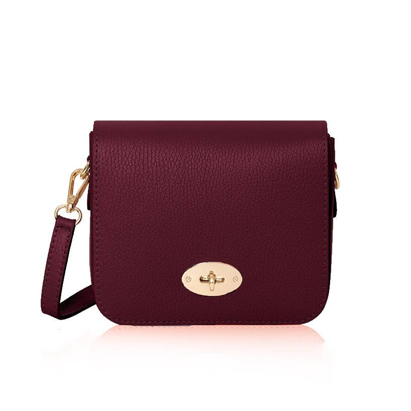 Chiara Genuine Leather Crossbody Bag with Metal Clasp by Clemés