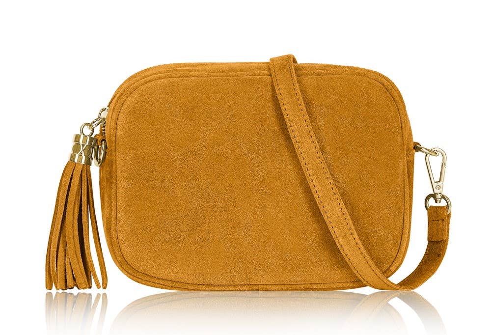 Éloise Real Suede Tassel Camera Bag by Clemés