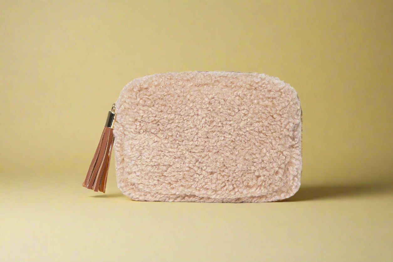 Georgette Shearling & Leather Tassel Camera Bag by Clemés