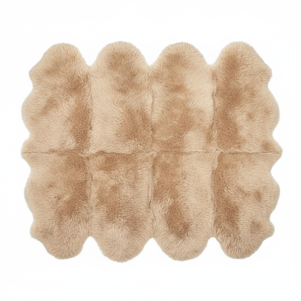 Natural Premium New Zealand Sheepskin Rug & Throw, Octo, L180 x W180 cm (3 Colours)