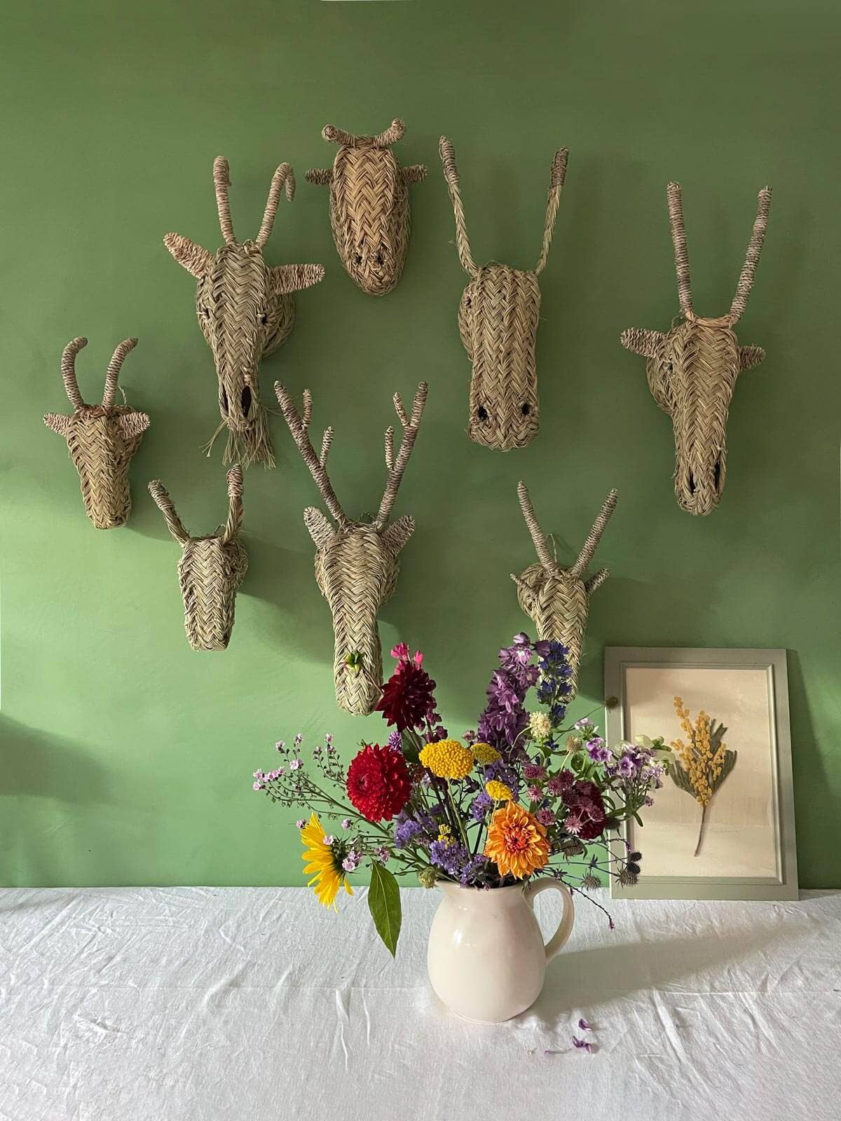 Mini Woven Animal Head, Buffalo