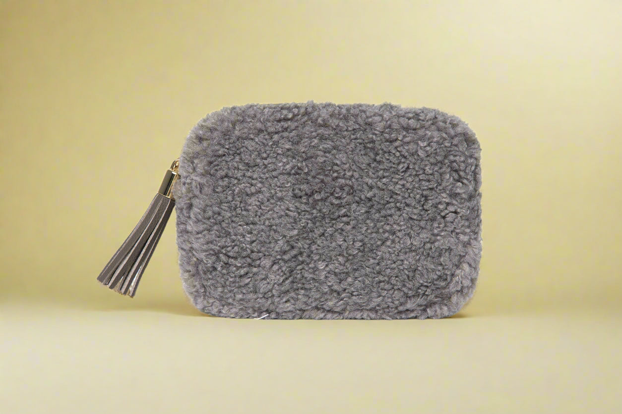 Georgette Shearling & Leather Tassel Camera Bag by Clemés