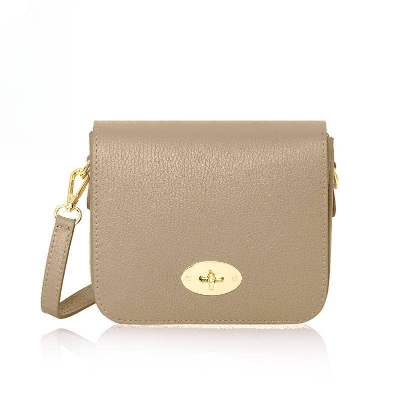 Chiara Genuine Leather Crossbody Bag with Metal Clasp by Clemés