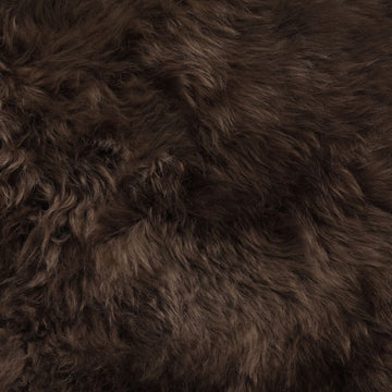 Quad New Zealand Sheepskin Rug & Throw, 4-Pelt, Large, L180 x W105 cm, Dark Chocolate