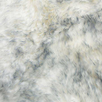 Close-up of the soft ivory and grey tipped Grey Mist sheepskin wool