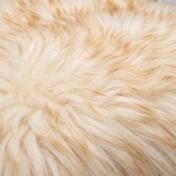 Close-up of the soft Dusk coloured New Zealand sheepskin wool
