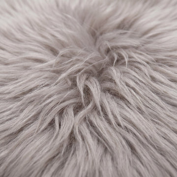 Close-up of the soft Light Grey coloured New Zealand sheepskin wool
