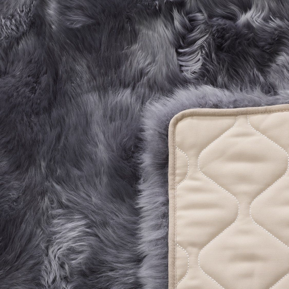Natural Premium Sheepskin Rectangular Rug, X-Large, W120 x L180 cm, Grey